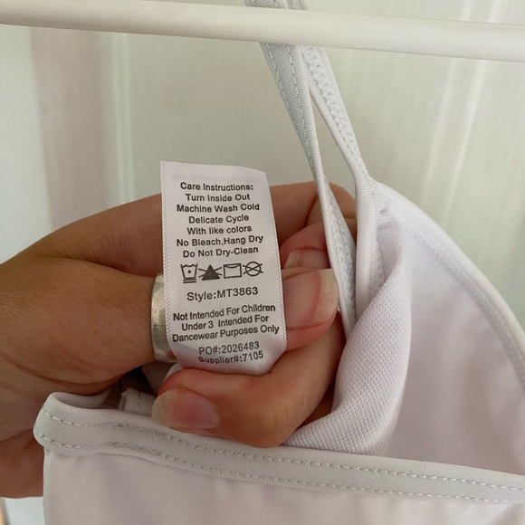 Women's White Biketard - Picture 5 of 5